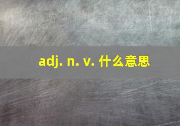 adj. n. v. 什么意思